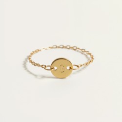 Bague personnalisée pampille 8mm – Initiale gravée