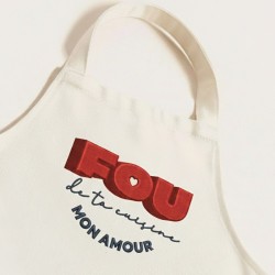 Tablier Fou de ta cuisine personnalisé