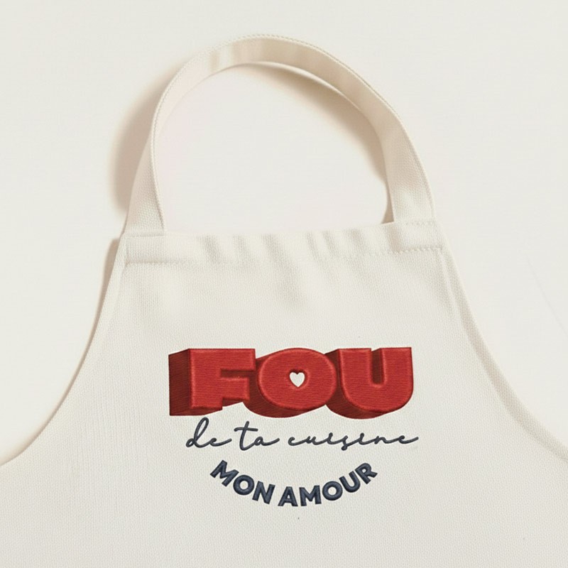 Tablier Fou de ta cuisine personnalisé
