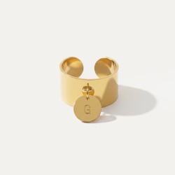 Bague personnalisée pampille 10mm – Initiale gravée